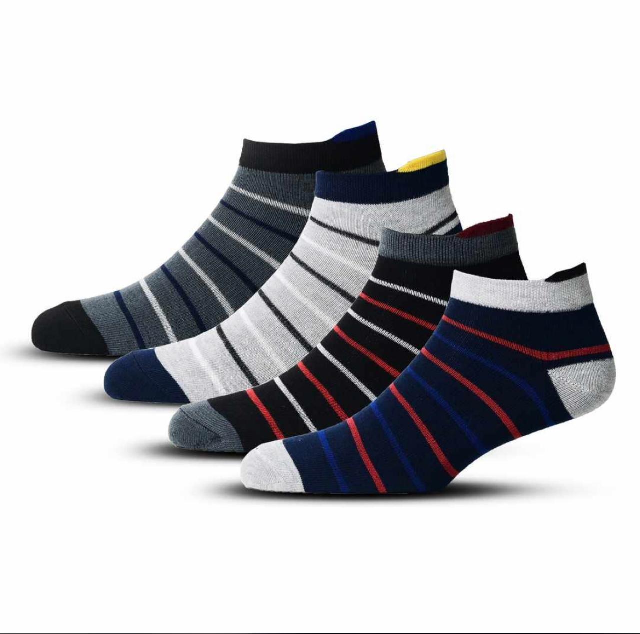 Athletic Special Design Ankle Length Socks |Free Size |Pack of 4 Pairs |With Third Heel