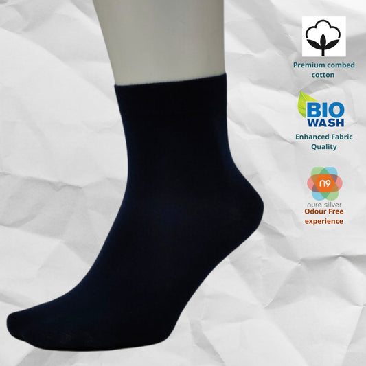 5 Pairs Plain Black Ankle Socks
