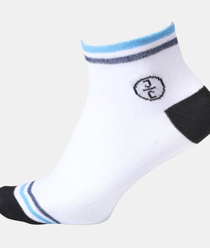 Jivaachi Cotton Ankle Socks, 12 Pairs Pack, Everyday Wear for work, office, workout and casual use with 4-Way Stretch, Mesh Panels, Reinforced Heel and Toe, 6 trendy Designs.