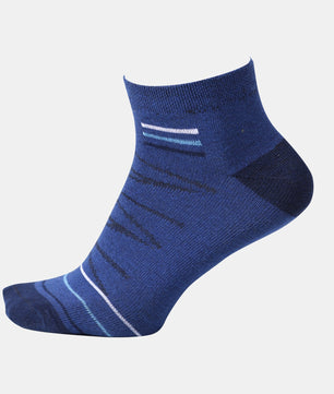 Jivaachi Cotton Ankle Socks, 12 Pairs Pack, Everyday Wear for work, office, workout and casual use with 4-Way Stretch, Mesh Panels, Reinforced Heel and Toe, 6 trendy Designs.