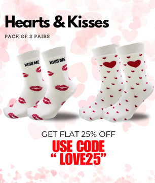 Hearts & Kisses - Pack of 2 Pairs