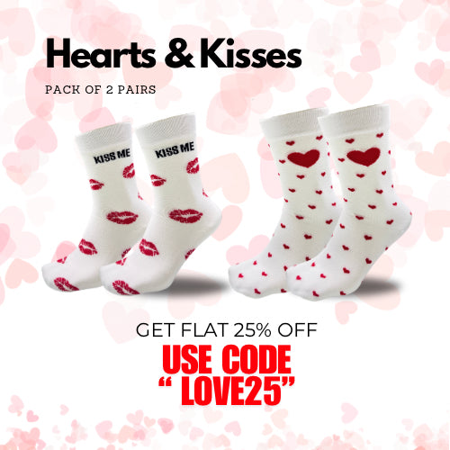 Hearts & Kisses - Pack of 2 Pairs