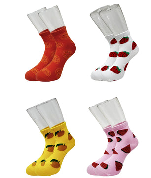 Tropical Sole Fruit Bowl Socks| Pack of 4 Ankle Length Socks