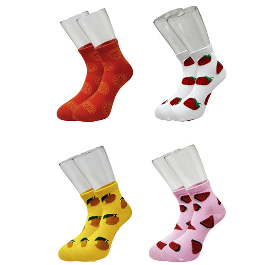 Tropical Sole Fruit Bowl Socks| Pack of 4 Ankle Length Socks