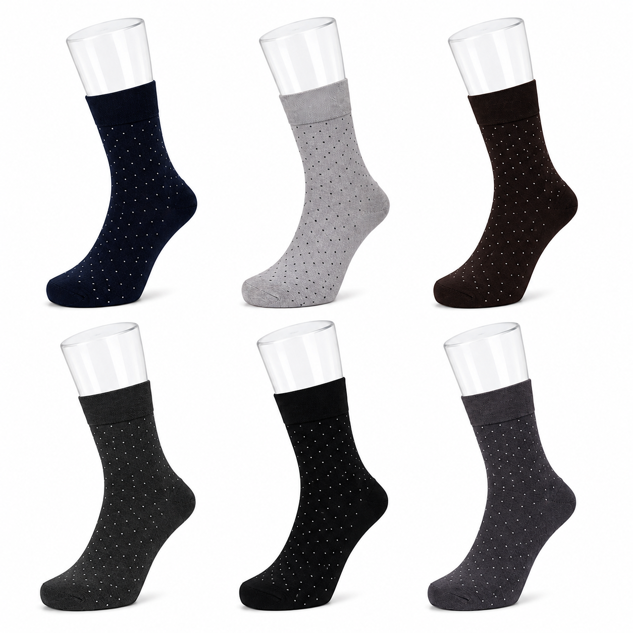 Bamboo Cotton Formal Socks for Men | Pack of 6 | Polka Dot Design