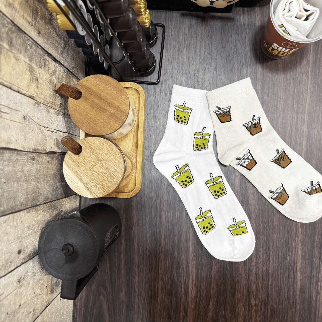 Sole Latte - Ice Latte & Matcha Socks – Pack of 2 Unisex Ankle Socks