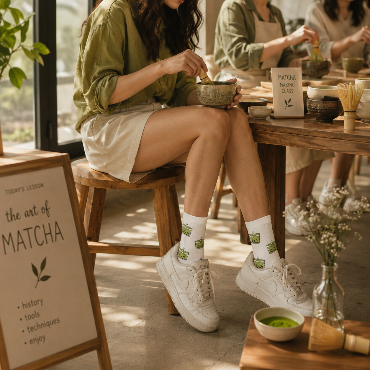 Sole Latte - Ice Latte & Matcha Socks – Pack of 2 Unisex Ankle Socks