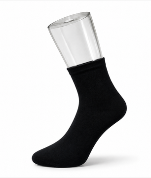 5 Pairs Plain Black Ankle Socks | Bamboo Cotton | Bio Washed