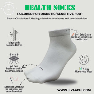 3 Pairs - Ankle length Health Socks – Bamboo Cotton | Seamless | Diabetic-Safe | 7-Day Odourless